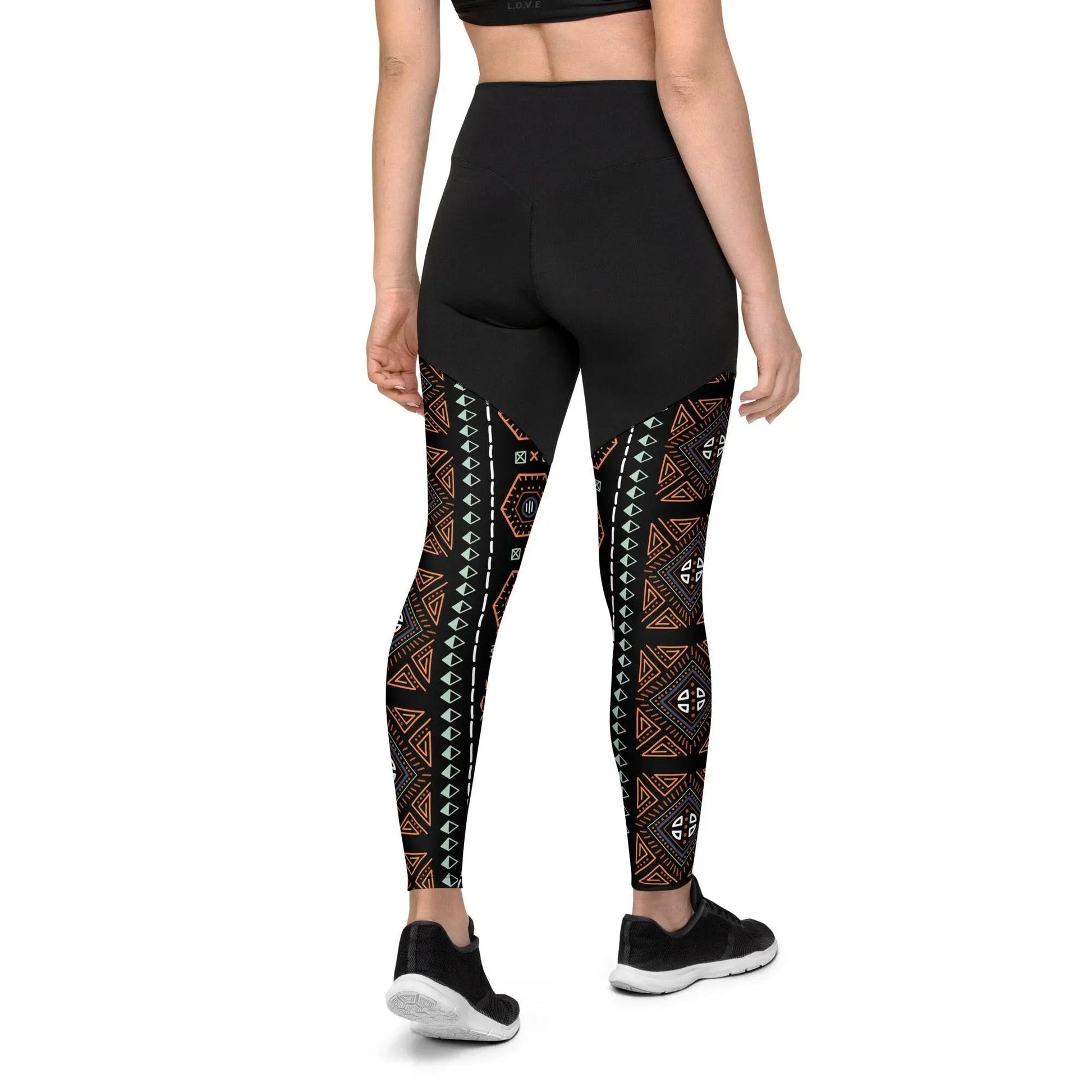 Royal Decoration Black Sports Leggings - IVORYNN