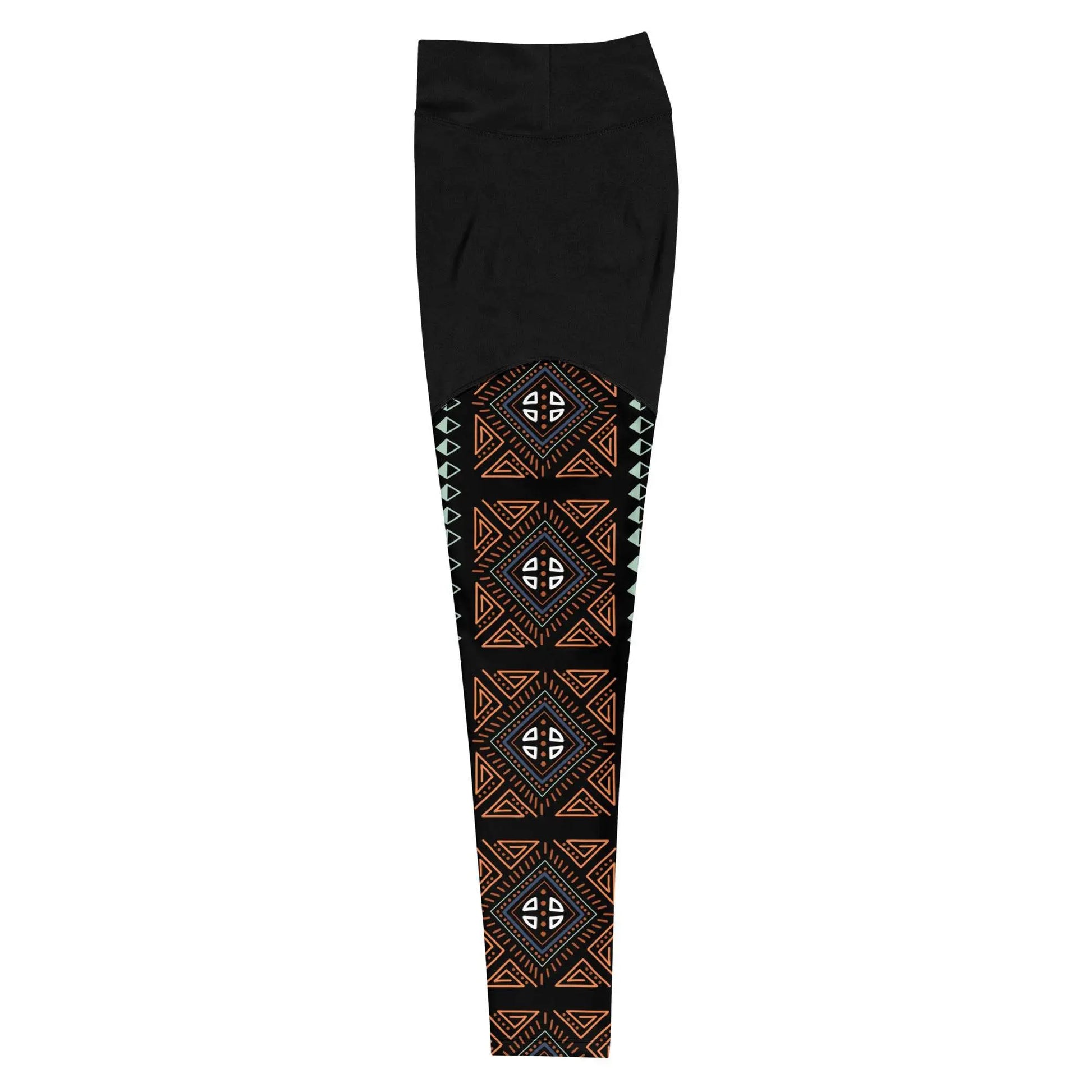 Royal Decoration Black Sports Leggings - IVORYNN