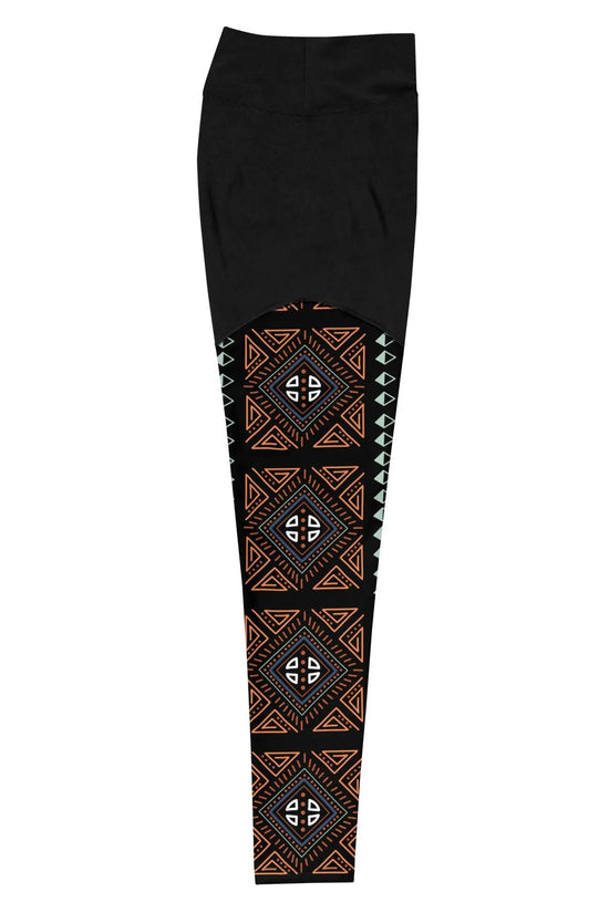 Royal Decoration Black Sports Leggings - IVORYNN