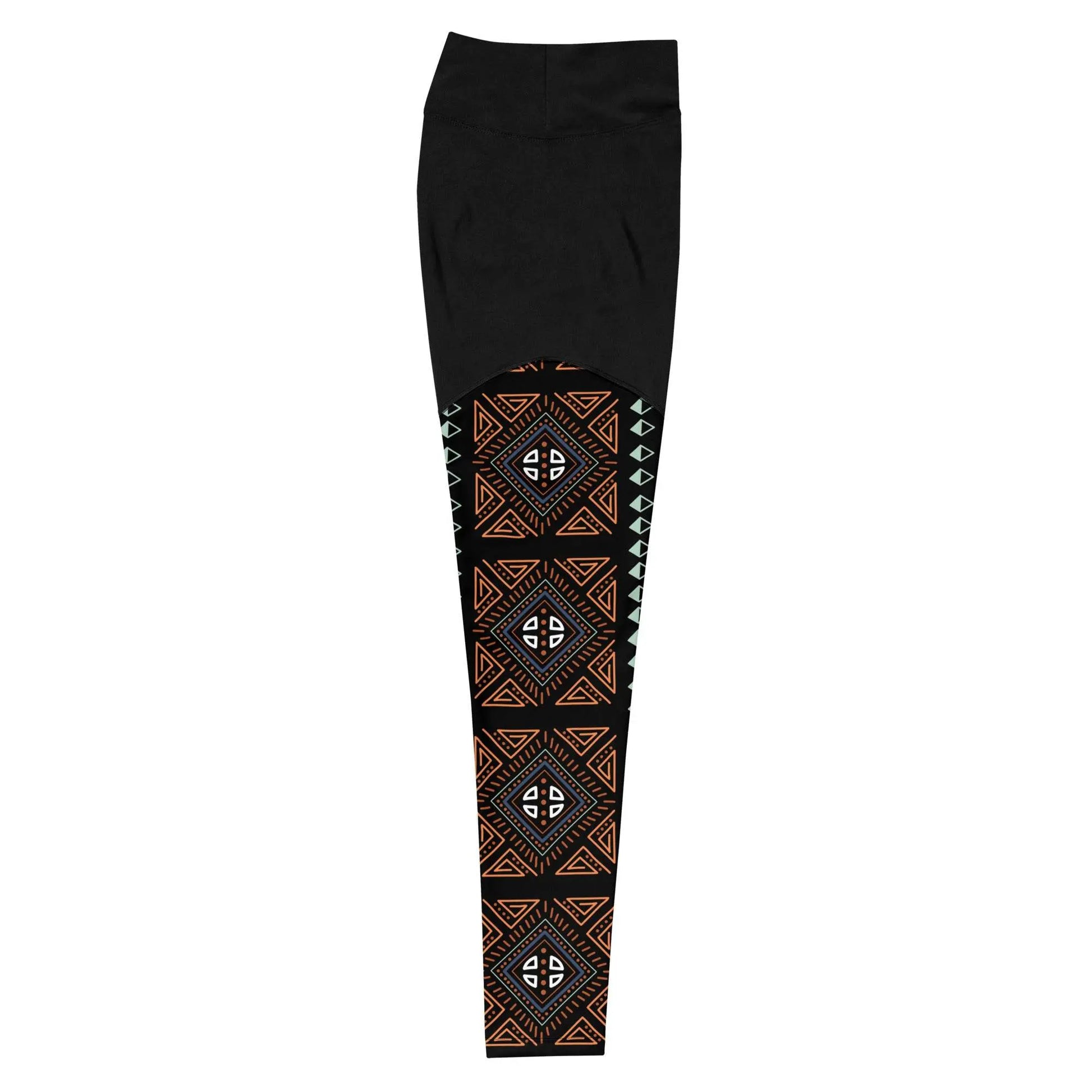 Royal Decoration Black Sports Leggings - IVORYNN