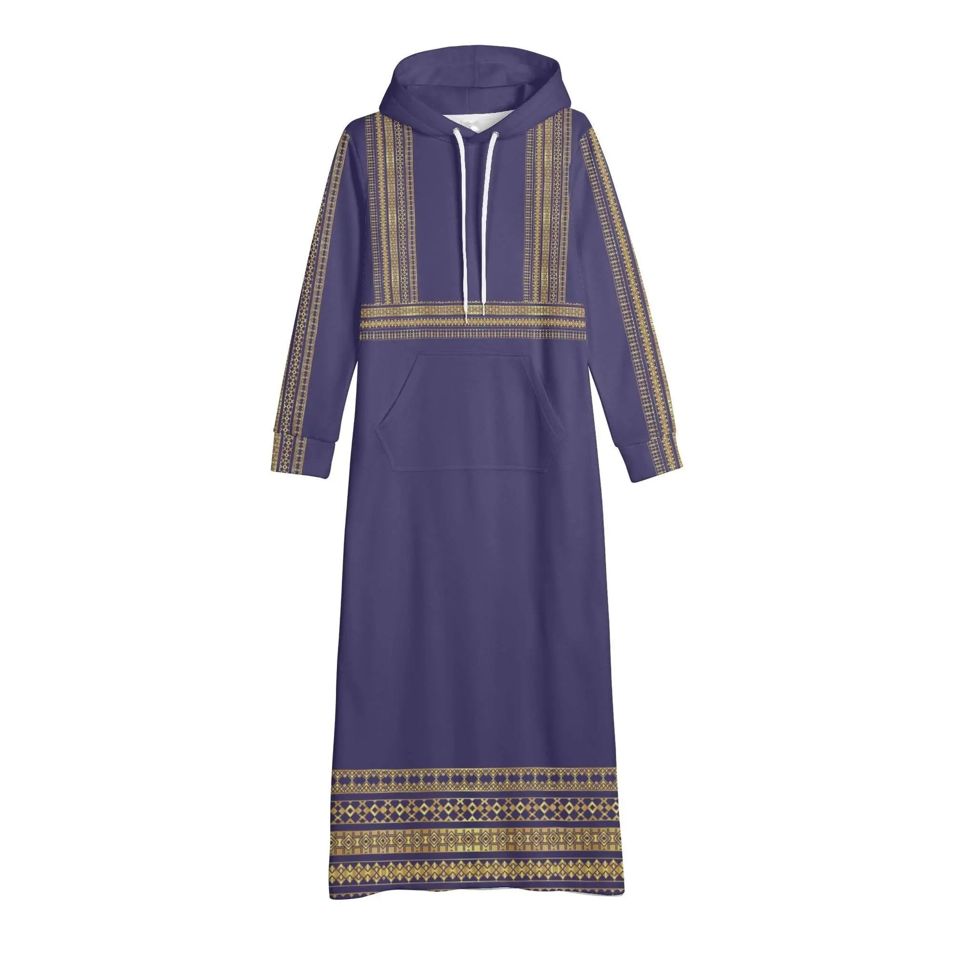 Royal violet Casual Long Hoodie Dress - IVORYNN
