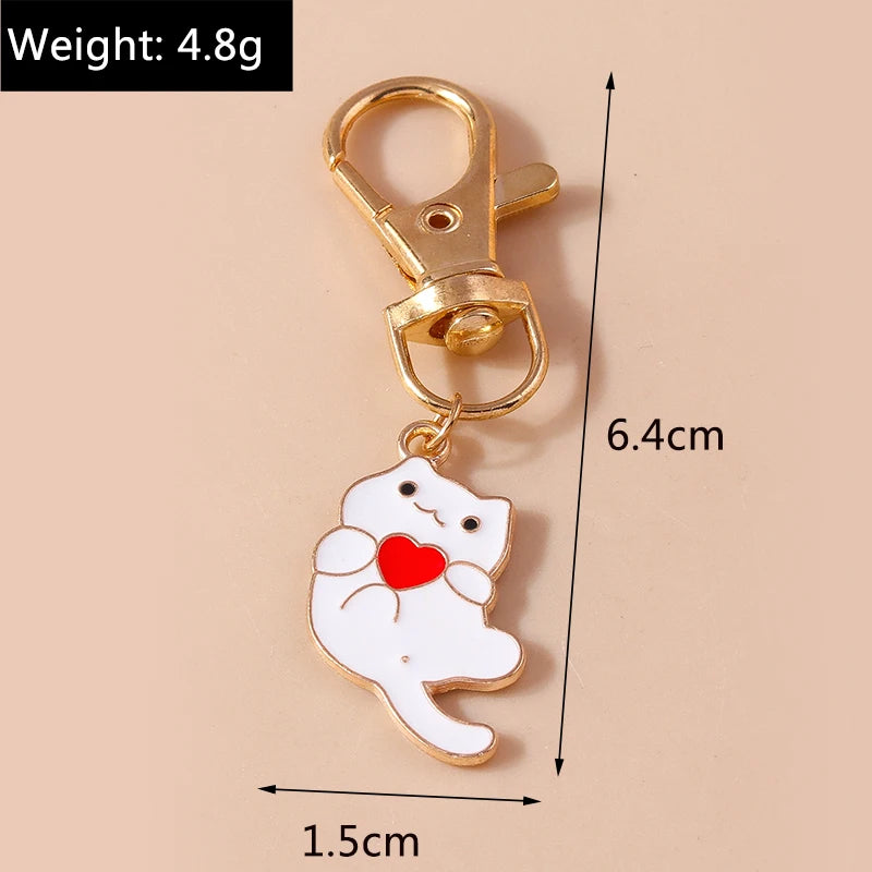 Cute Enamel Handmade Cartoon Animal Keychain