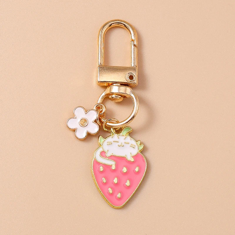 Cute Enamel Handmade Cartoon Animal Keychain