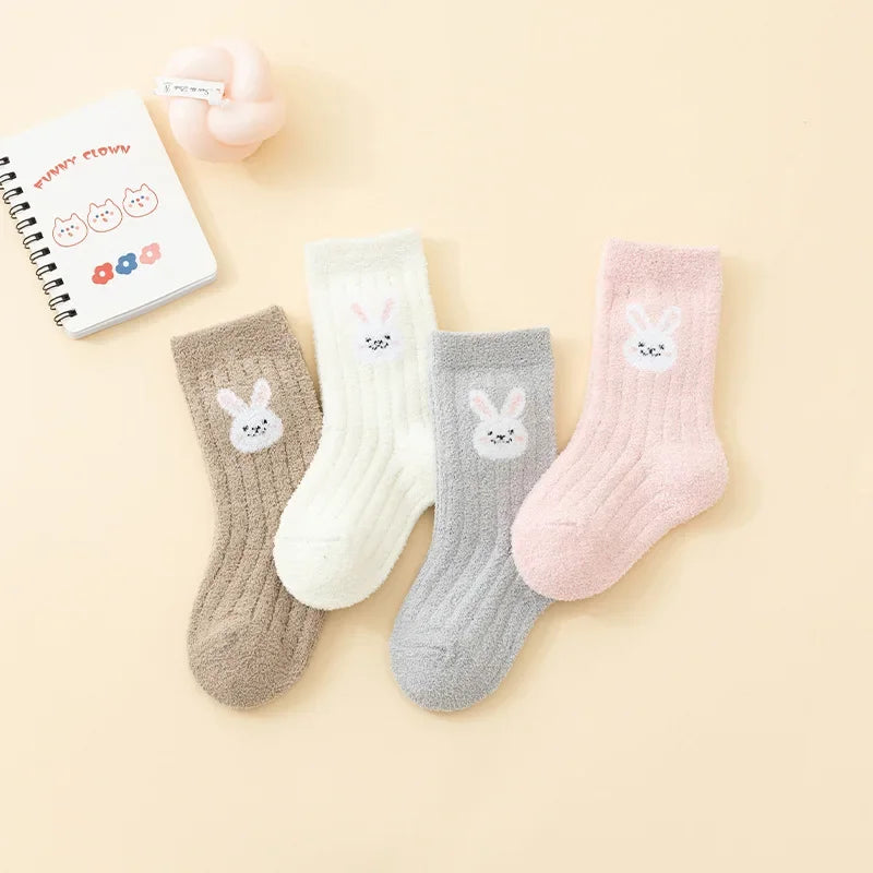 4 Pack Warm Fleece Baby Soft Winter Socks
