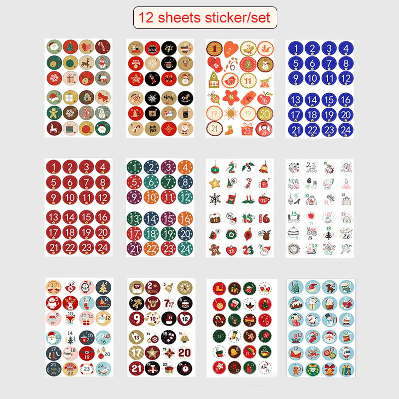 24Pcs Christmas Advent Calendar Bag set