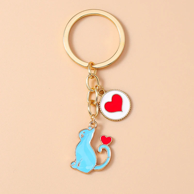 Cute Enamel Handmade Cartoon Animal Keychain