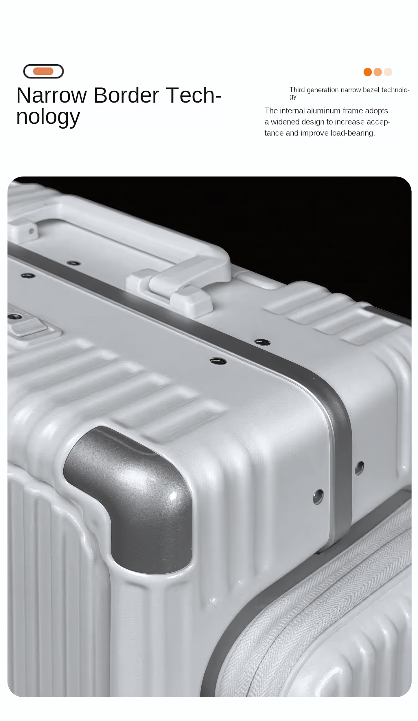 Three-Opening Multi-Functional Travel White Luggage