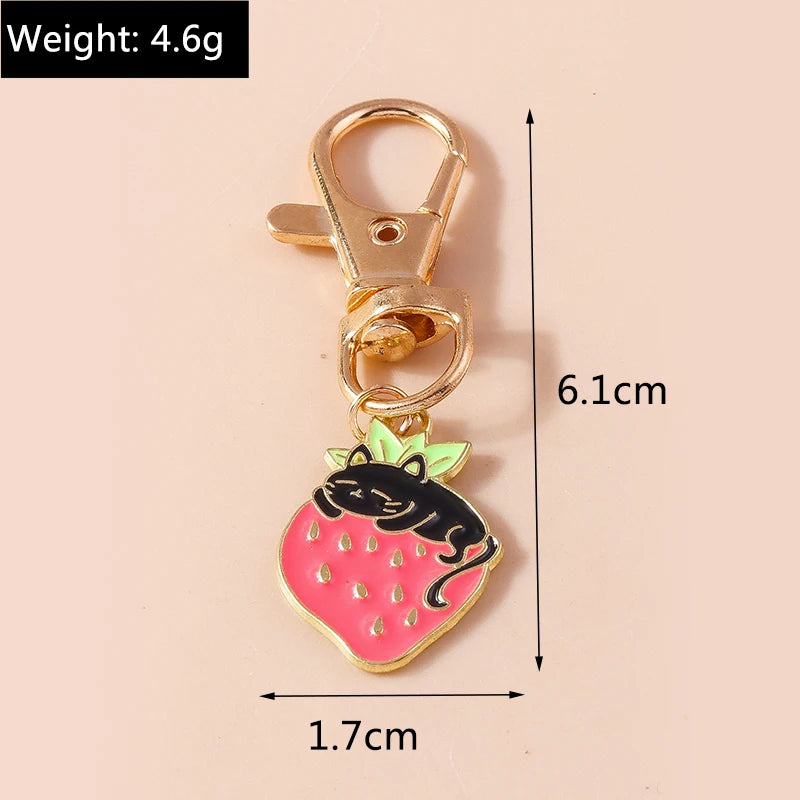 Cute Enamel Handmade Cartoon Animal Keychain