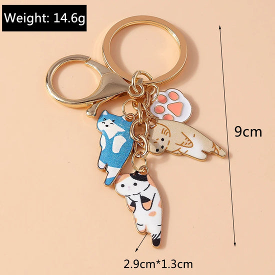 Cute Enamel Handmade Cartoon Animal Keychain