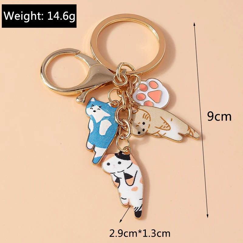 Cute Enamel Handmade Cartoon Animal Keychain