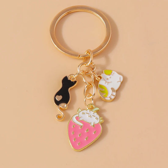 Cute Enamel Handmade Cartoon Animal Keychain