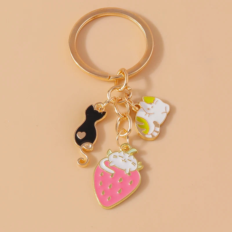 Cute Enamel Handmade Cartoon Animal Keychain