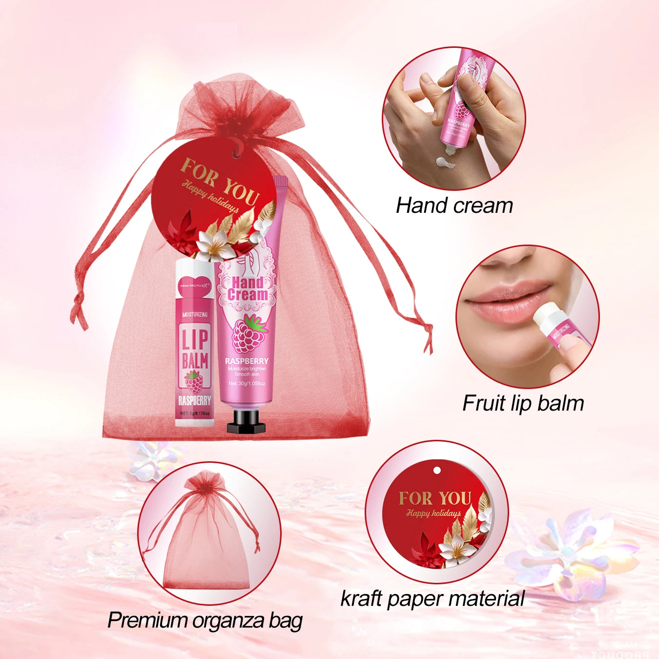 96pcs gift set hand cream and lip balm
