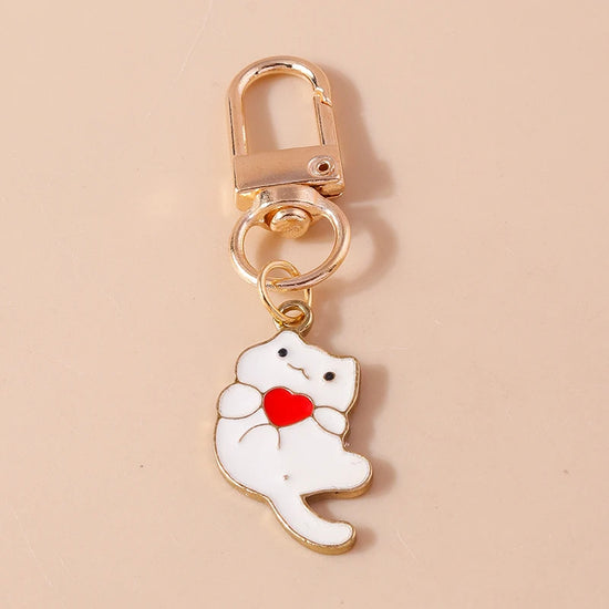 Cute Enamel Handmade Cartoon Animal Keychain