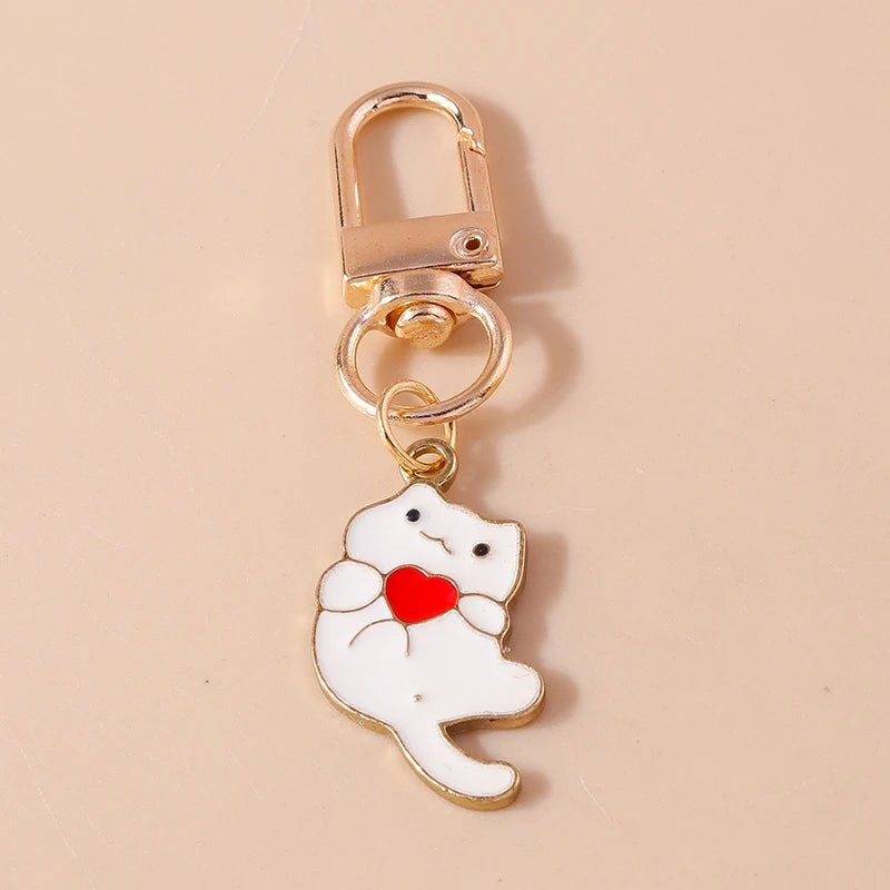 Cute Enamel Handmade Cartoon Animal Keychain