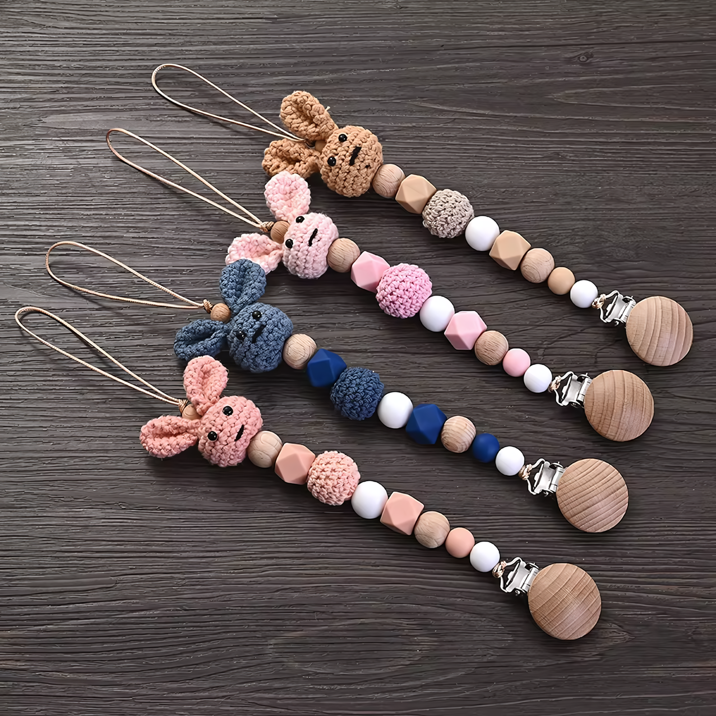 Woody Baby Wooden Pacifier Clip
