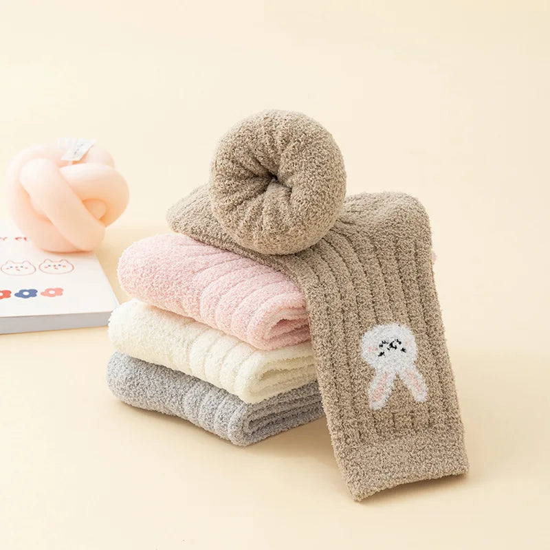4 Pack Warm Fleece Baby Soft Winter Socks