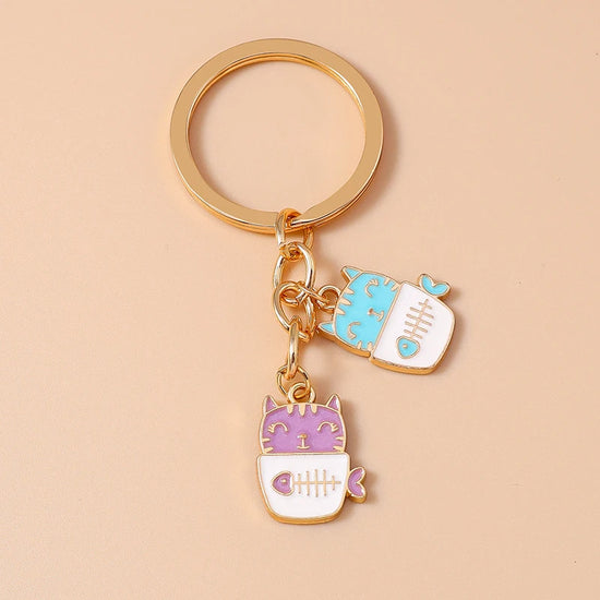 Cute Enamel Handmade Cartoon Animal Keychain