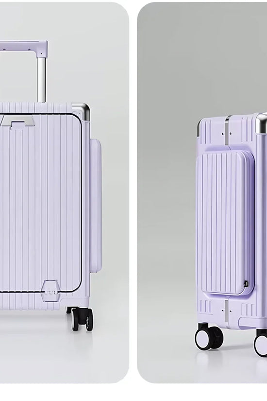 Three-Opening Multi-Functional Travel Purple Luggage