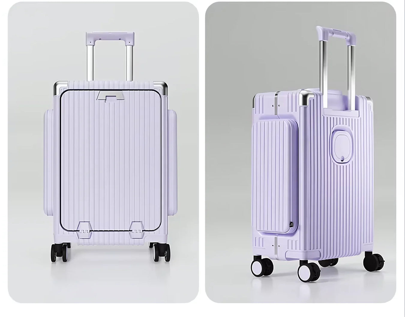 Three-Opening Multi-Functional Travel Purple Luggage