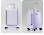 Three-Opening Multi-Functional Travel Purple Luggage