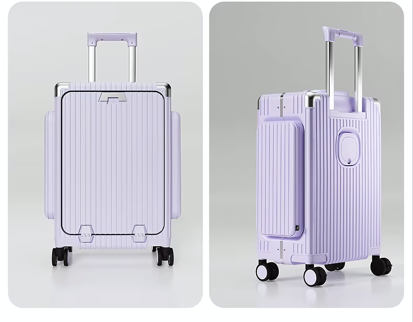 Three-Opening Multi-Functional Travel Purple Luggage