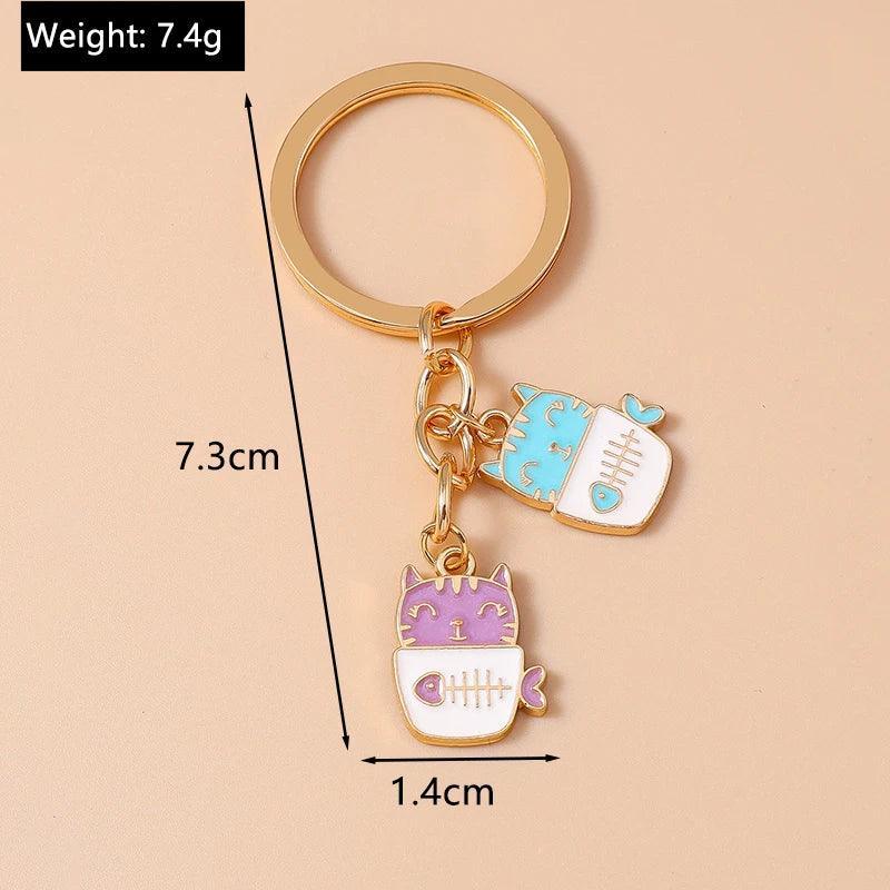 Cute Enamel Handmade Cartoon Animal Keychain