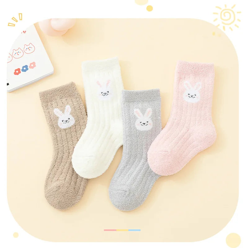 4 Pack Warm Fleece Baby Soft Winter Socks