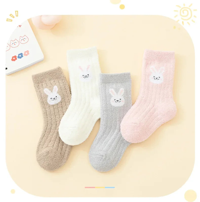 4 Pack Warm Fleece Baby Soft Winter Socks