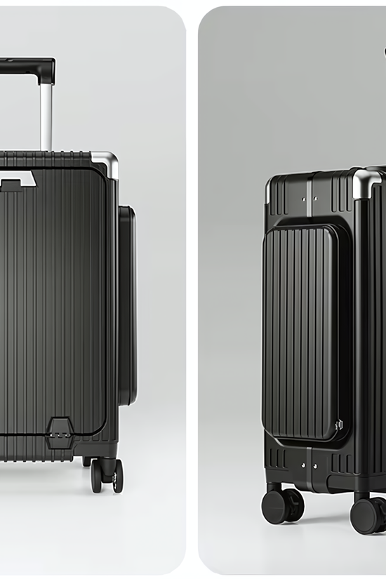 Three-Opening Multi-Functional Travel Gray Luggage