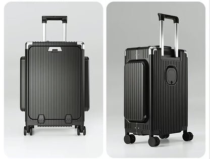 Three-Opening Multi-Functional Travel Gray Luggage