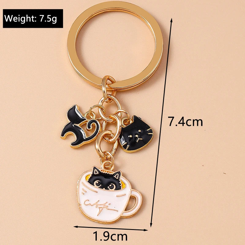 Cute Enamel Handmade Cartoon Animal Keychain