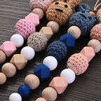 Baby Pink Wooden Pacifier Clip