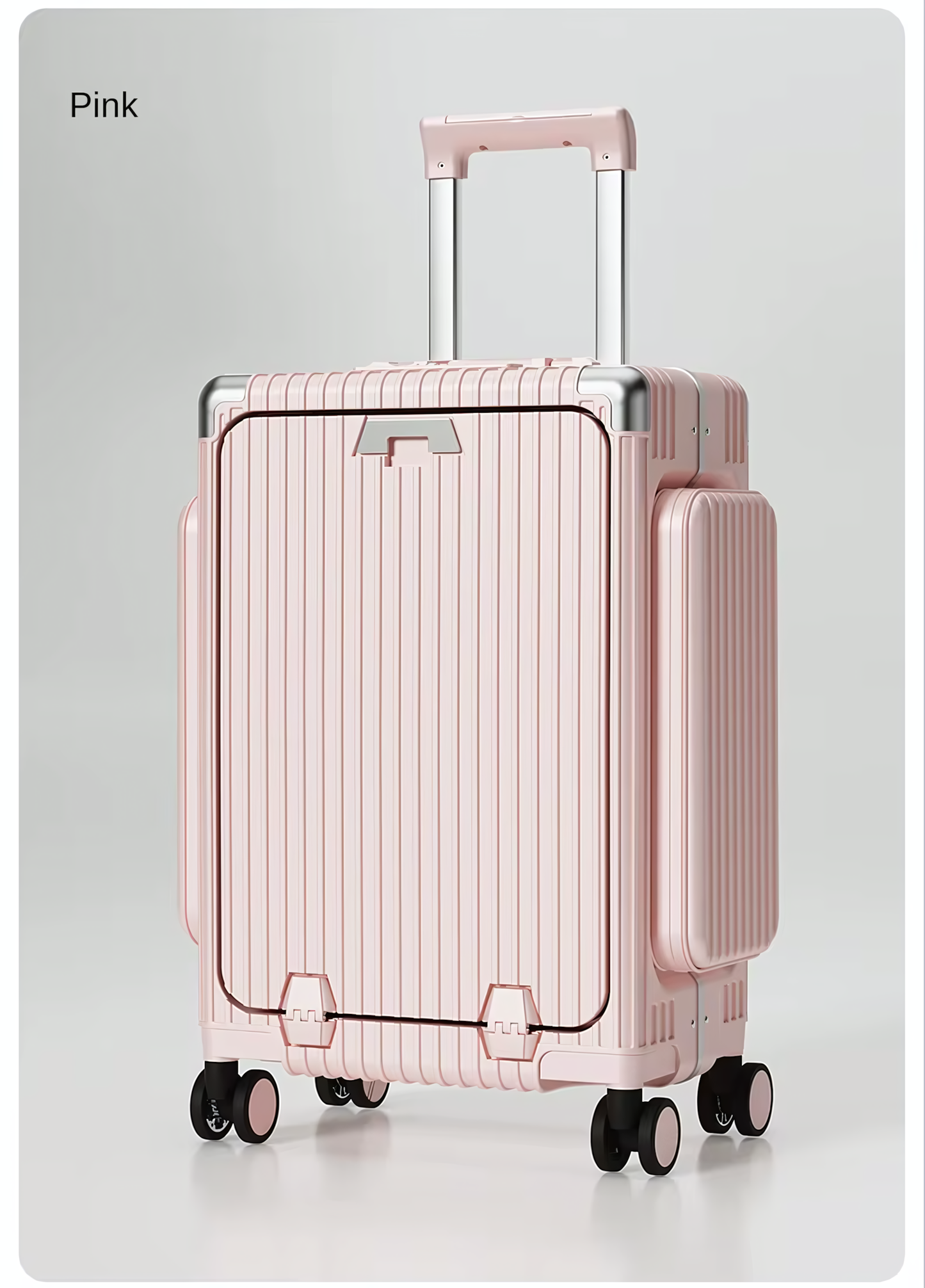 Three-Opening Multi-Functional Travel Pink Luggage