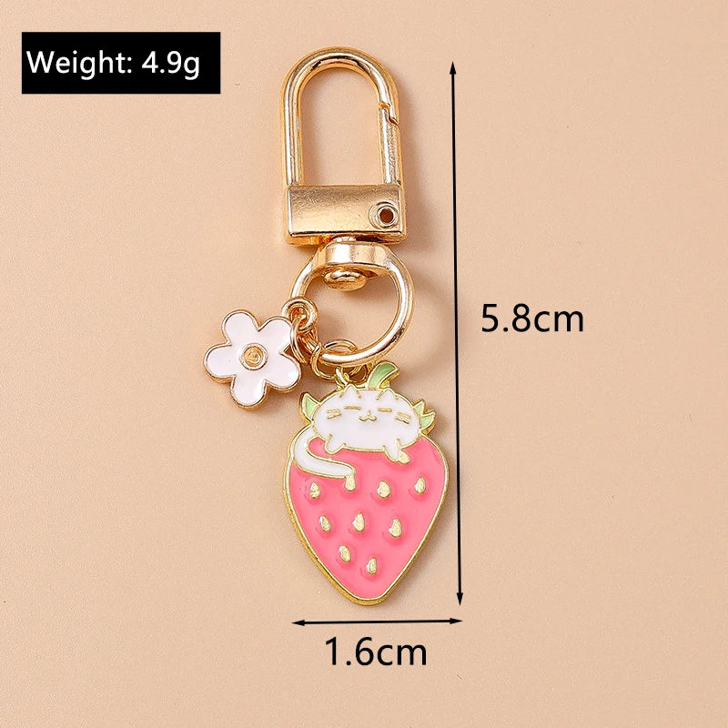 Cute Enamel Handmade Cartoon Animal Keychain