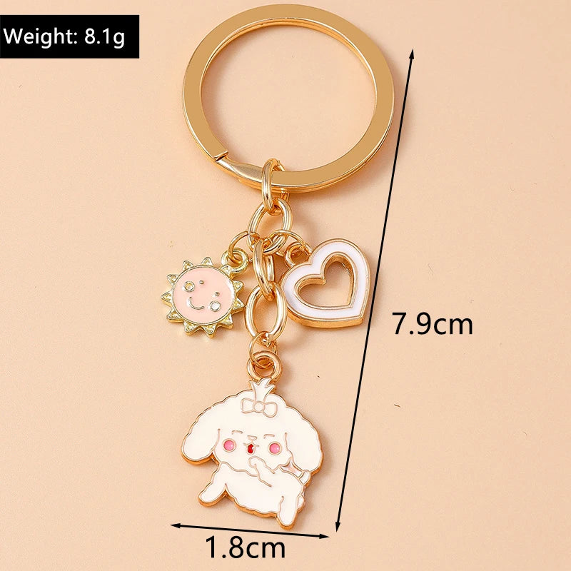 Cute Enamel Handmade Cartoon Animal Keychain