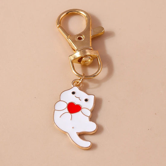 Cute Enamel Handmade Cartoon Animal Keychain
