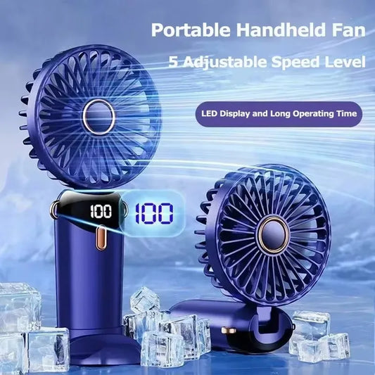 Handheld Mini Fan Foldable Portable 1800mAh