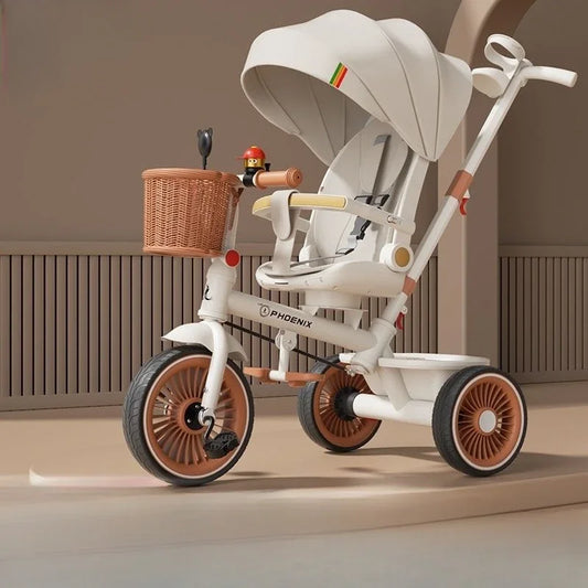 Hand-pushed three-wheeled Lightweight baby stroller