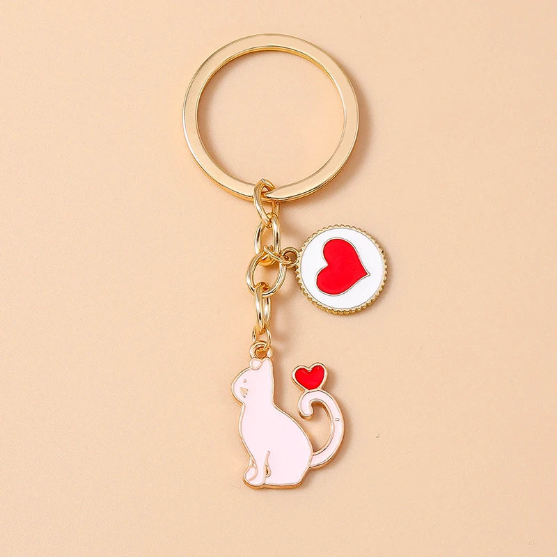 Cute Enamel Handmade Cartoon Animal Keychain