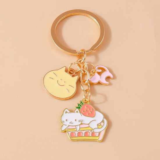 Cute Enamel Handmade Cartoon Animal Keychain
