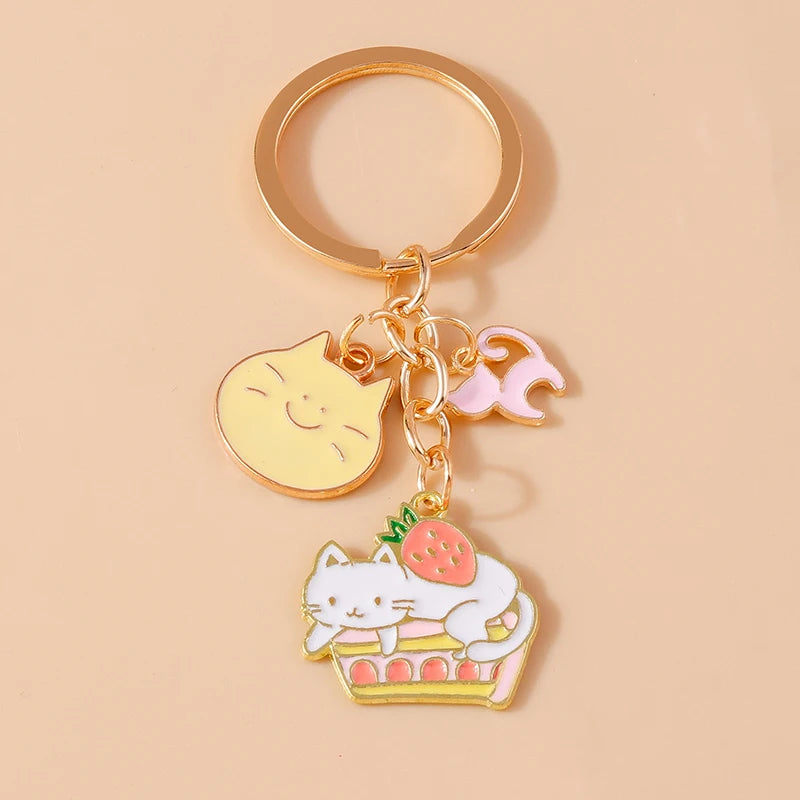 Cute Enamel Handmade Cartoon Animal Keychain