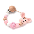 Baby Pink Wooden Pacifier Clip