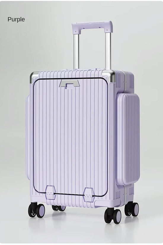 Three-Opening Multi-Functional Travel Purple Luggage