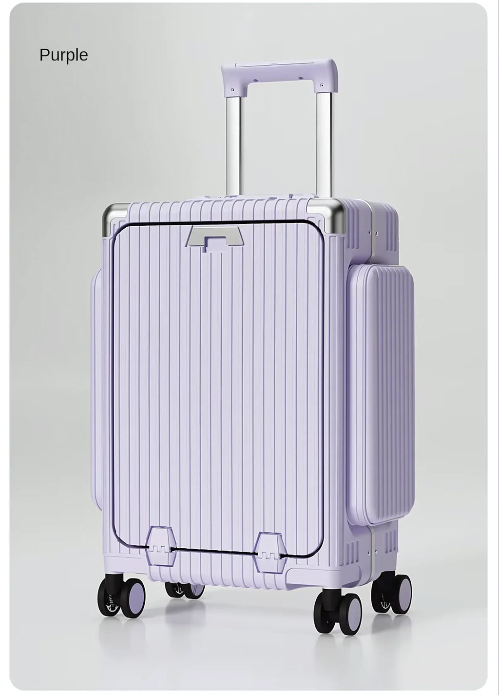 Three-Opening Multi-Functional Travel Purple Luggage