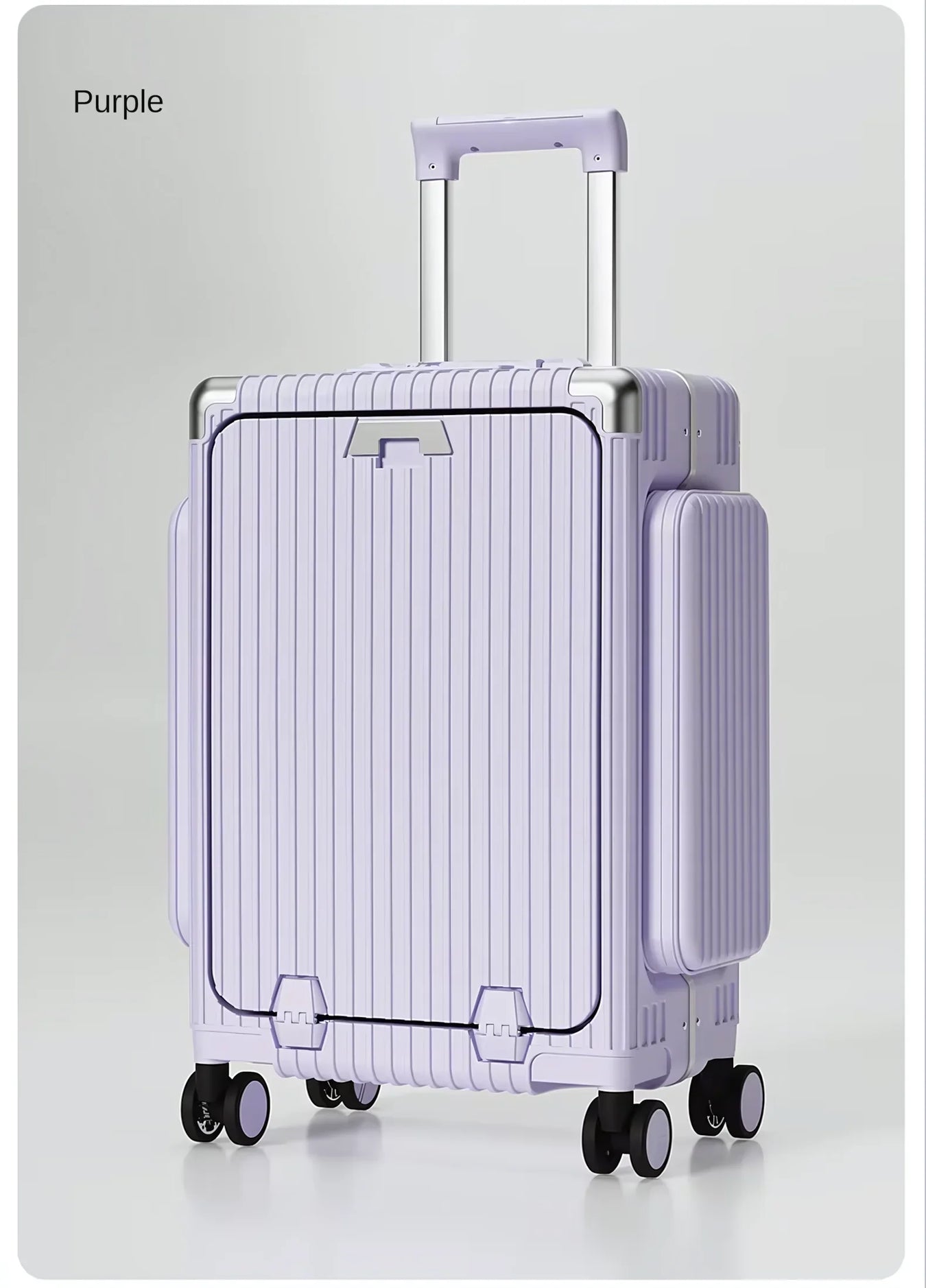 Three-Opening Multi-Functional Travel Purple Luggage