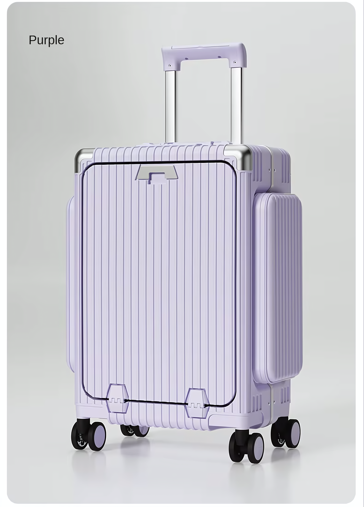 Three-Opening Multi-Functional Travel Purple Luggage