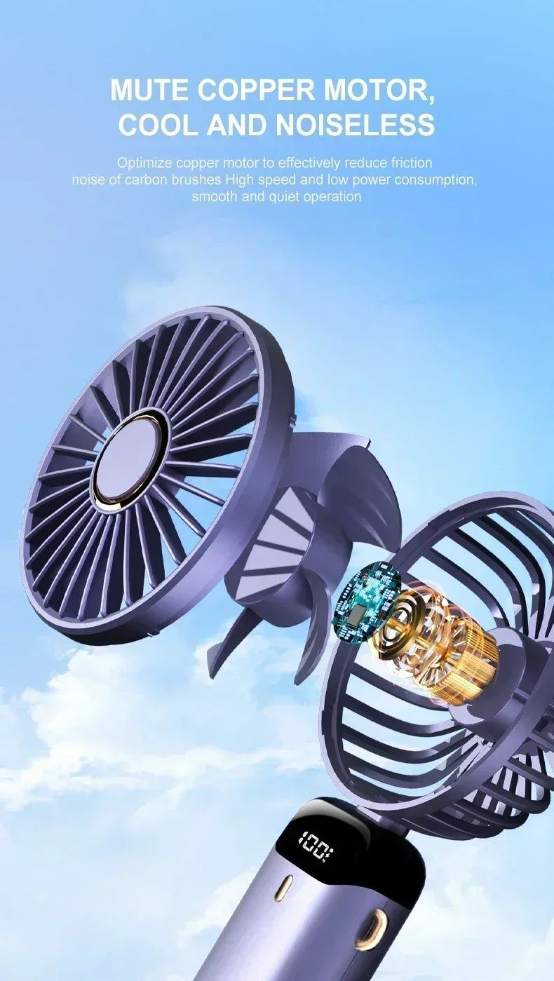Handheld Mini Fan Foldable Portable 1800mAh
