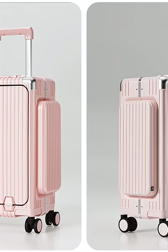 Three-Opening Multi-Functional Travel Pink Luggage