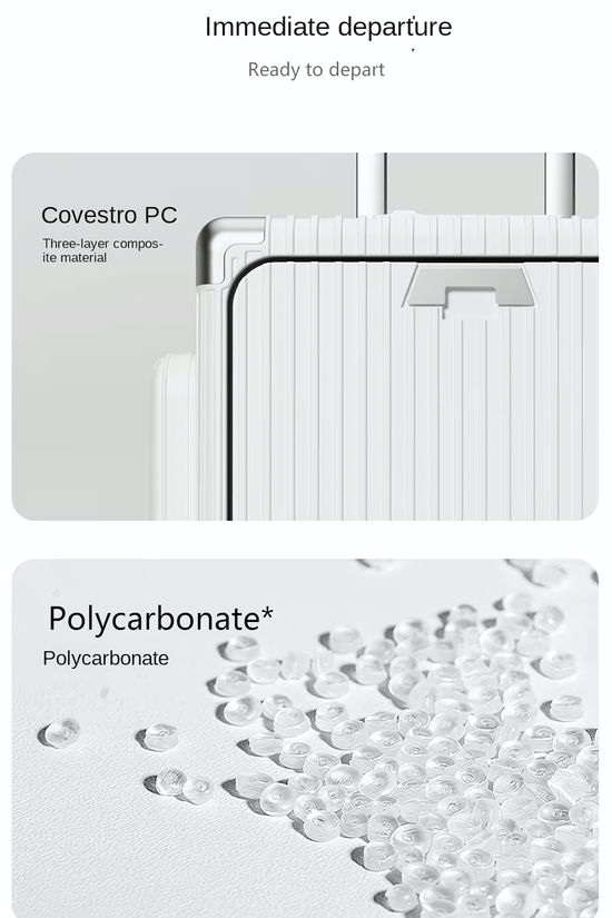 Three-Opening Multi-Functional Travel Gray Luggage